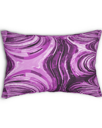 Uzi Spiral Powder Lavender Spun Polyester Lumbar Pillow, 20" x 14"