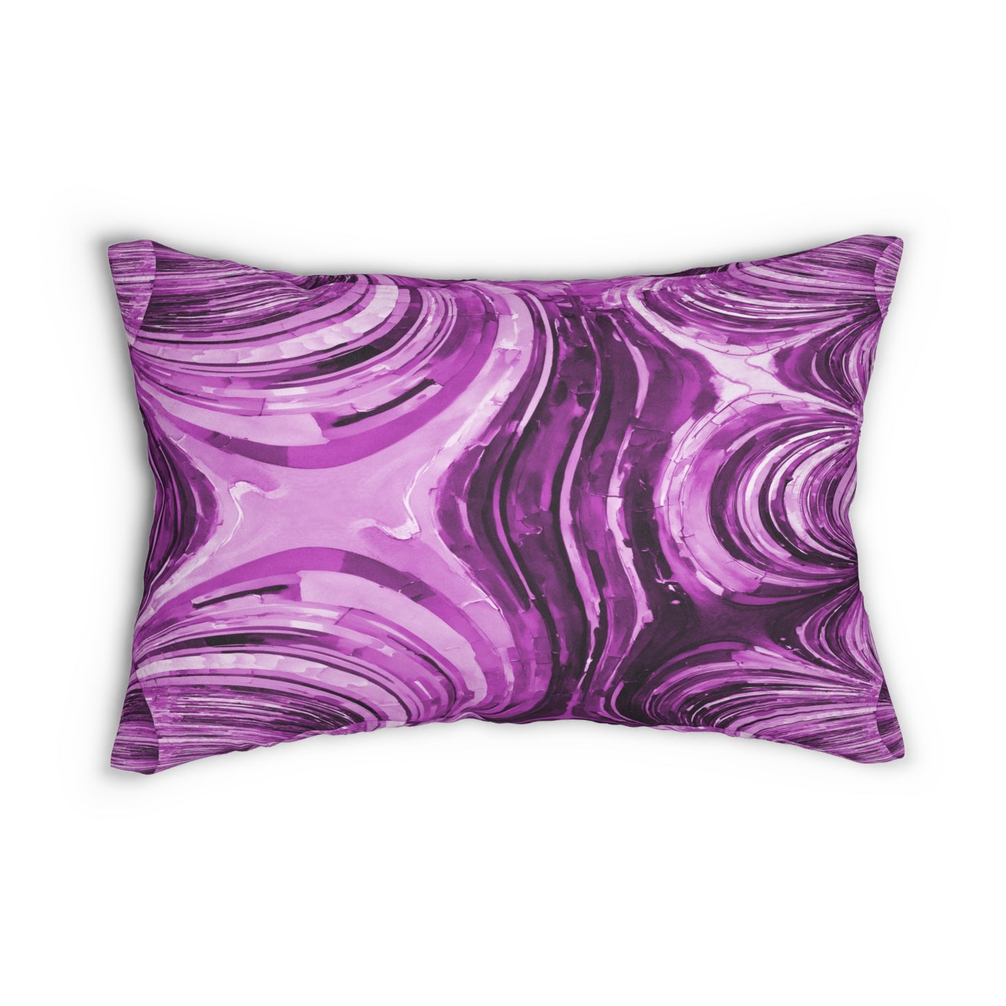 Uzi Spiral Powder Lavender Spun Polyester Lumbar Pillow, 20" x 14"