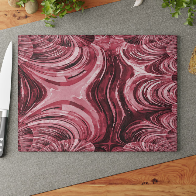 Uzi Spiral Ruby 11" x 15" Glass Cutting Board