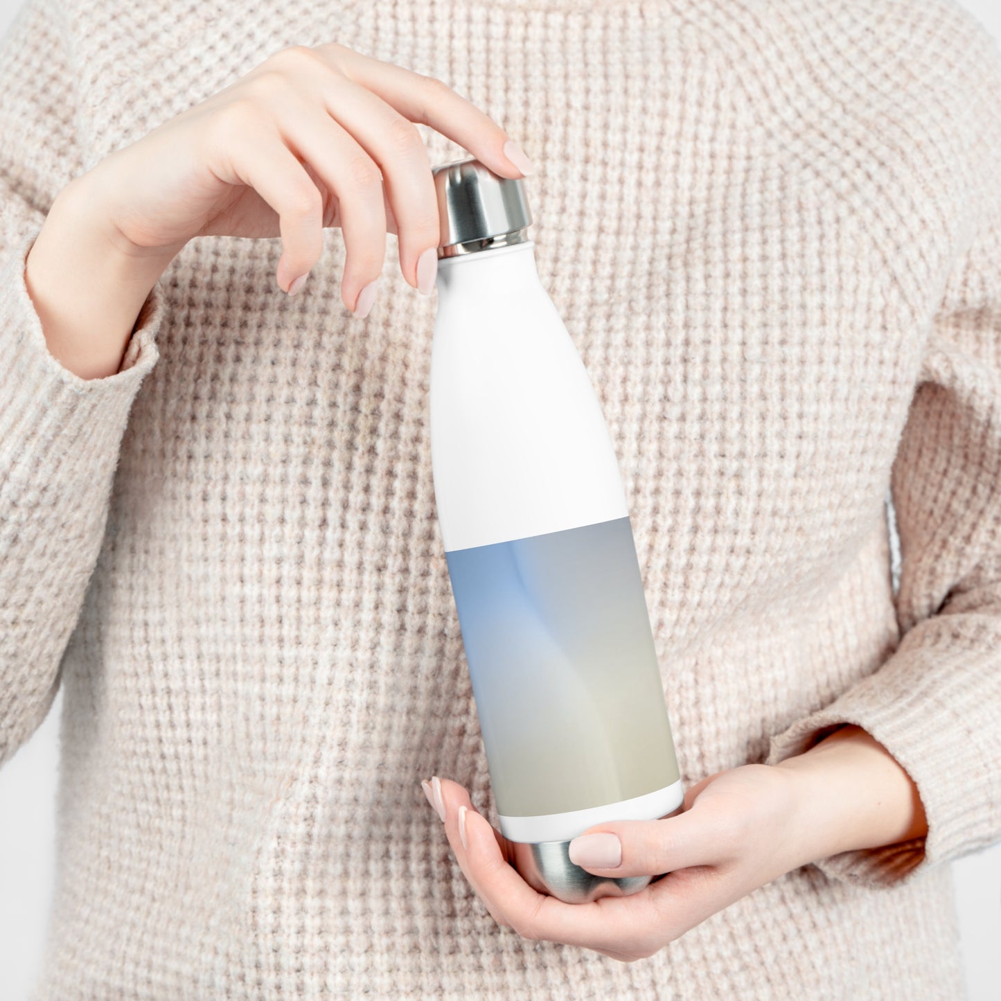 Cobalt Fade 20oz Insulated White Water Bottle