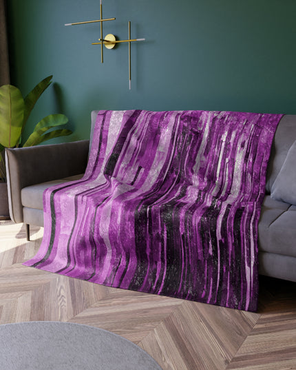 Striped Powder Lavender 50" x 60" Crushed Velvet Blanket