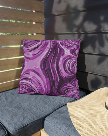 Uzi Spiral Powder Lavender Outdoor Pillow, 16" x 16"