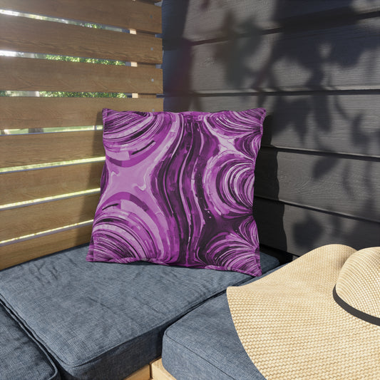 Uzi Spiral Powder Lavender Outdoor Pillow, 16" x 16"