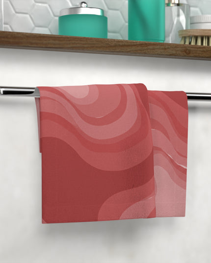 Power Red Wavey 13" x 13" Face Towel