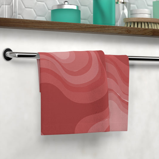 Power Red Wavey 13" x 13" Face Towel