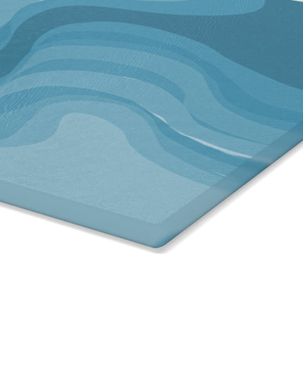 Sky Blue Wavey Glass Cutting Board, 11" x 15"