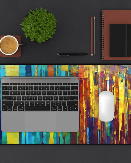 Striped Alpha 12" x 22" Desk Mat