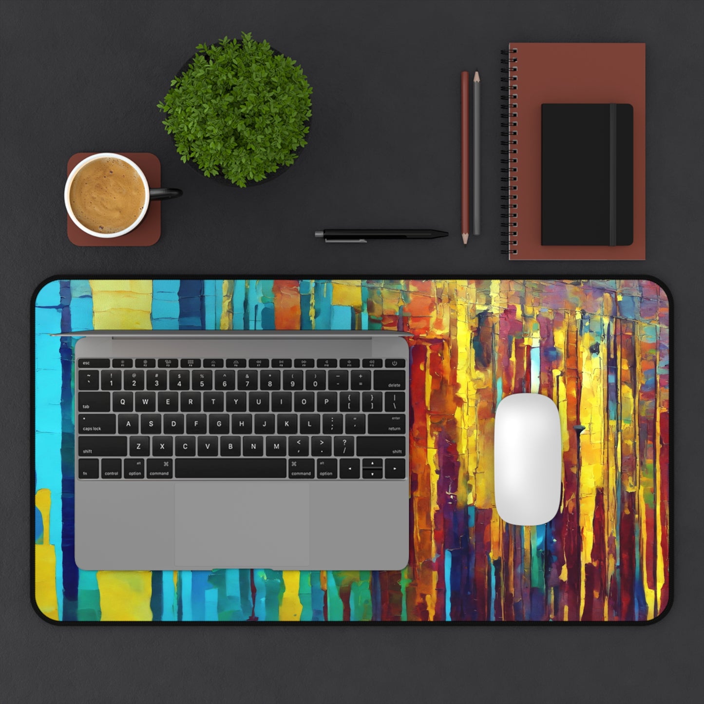 Striped Alpha 12" x 22" Desk Mat