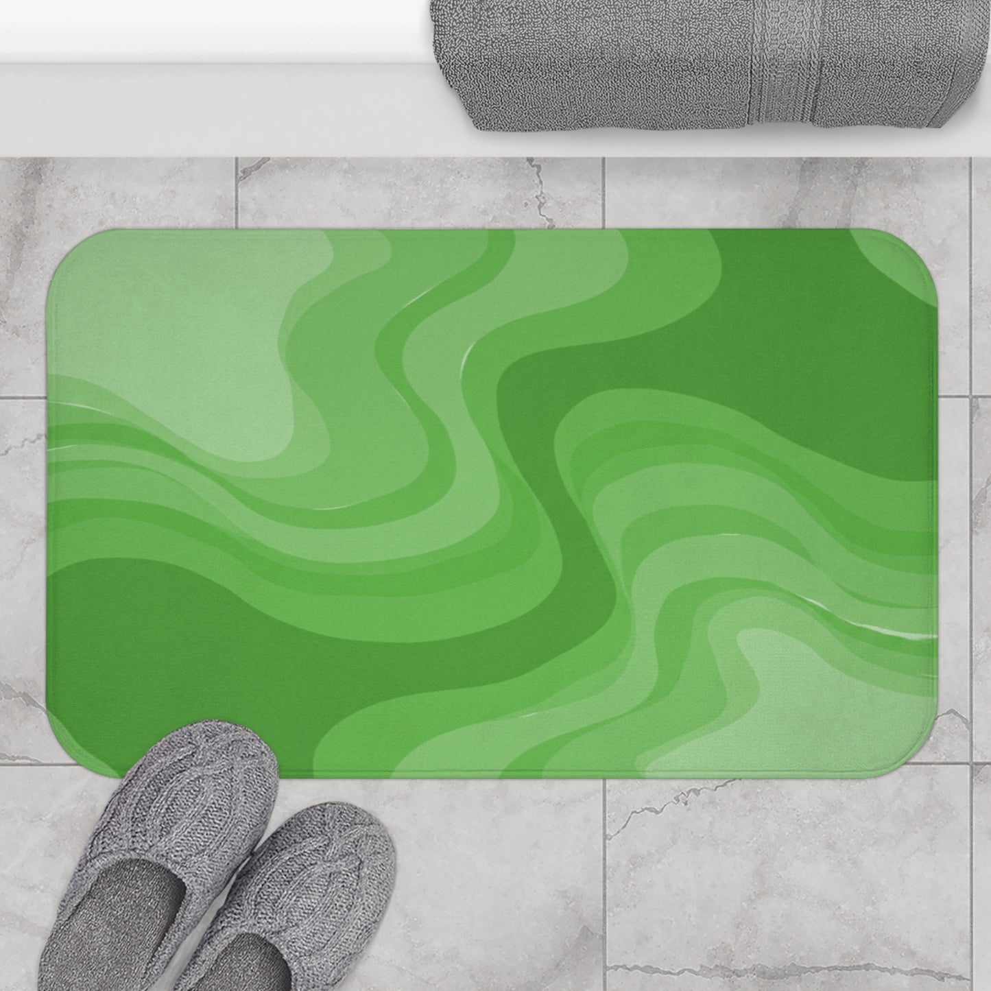 Greenie Meanie Wavey 34" x 21" Bath Mat