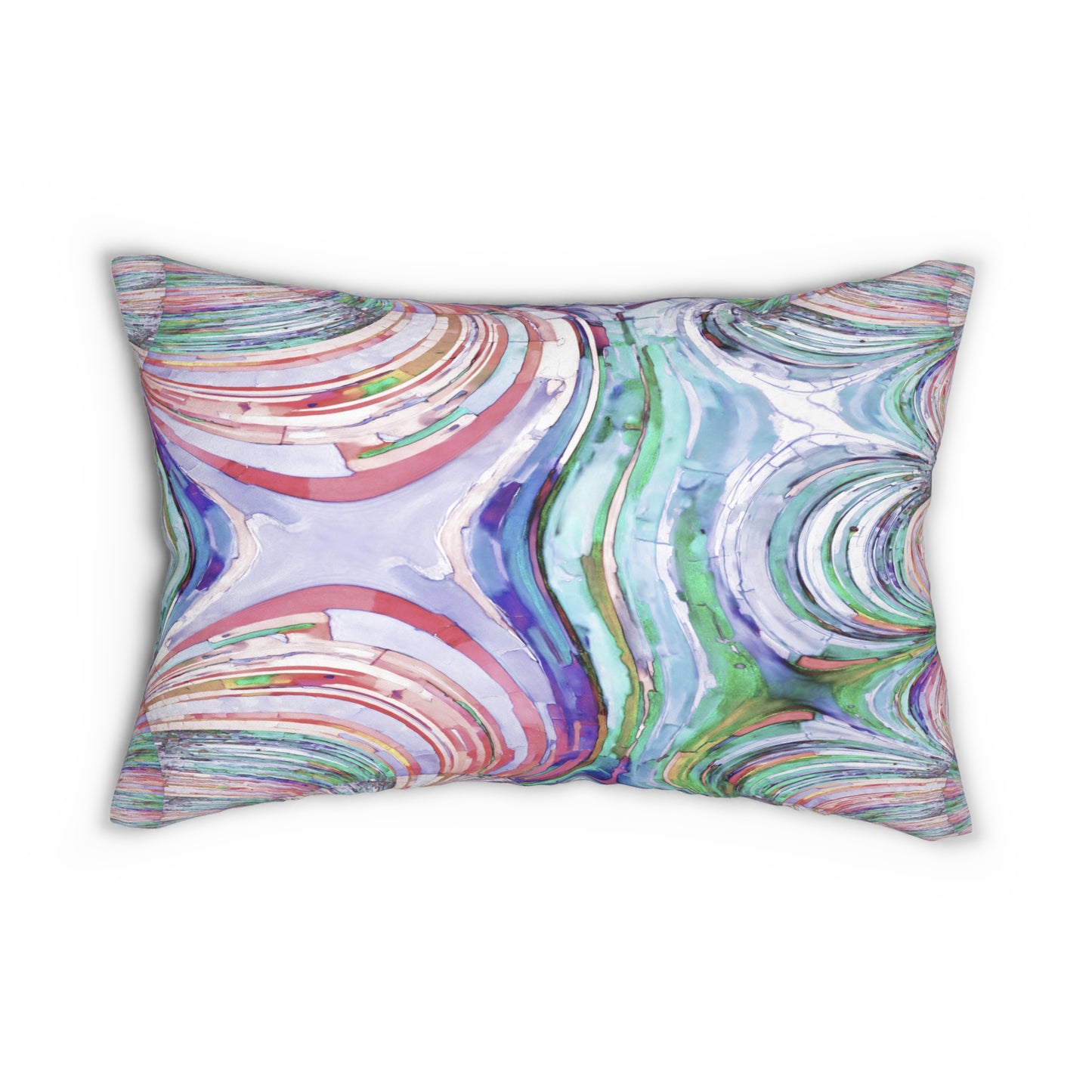 Uzi Spiral Pastels Spun Polyester Lumbar Pillow, 20" x 14"