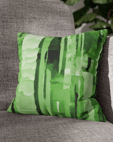 Striped Mint Pastel Spun Polyester Square Pillowcase, 14" x 14"
