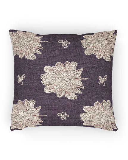 Pink Floral Butterflies Woven Pillow, 17" x 18"