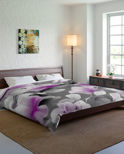 Purple Blossom Floral Bunch Comforter, 104" × 88"