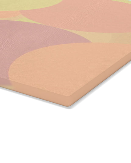 Pastel Hot Peach Patches 11" x 15" Glass Cutting Board