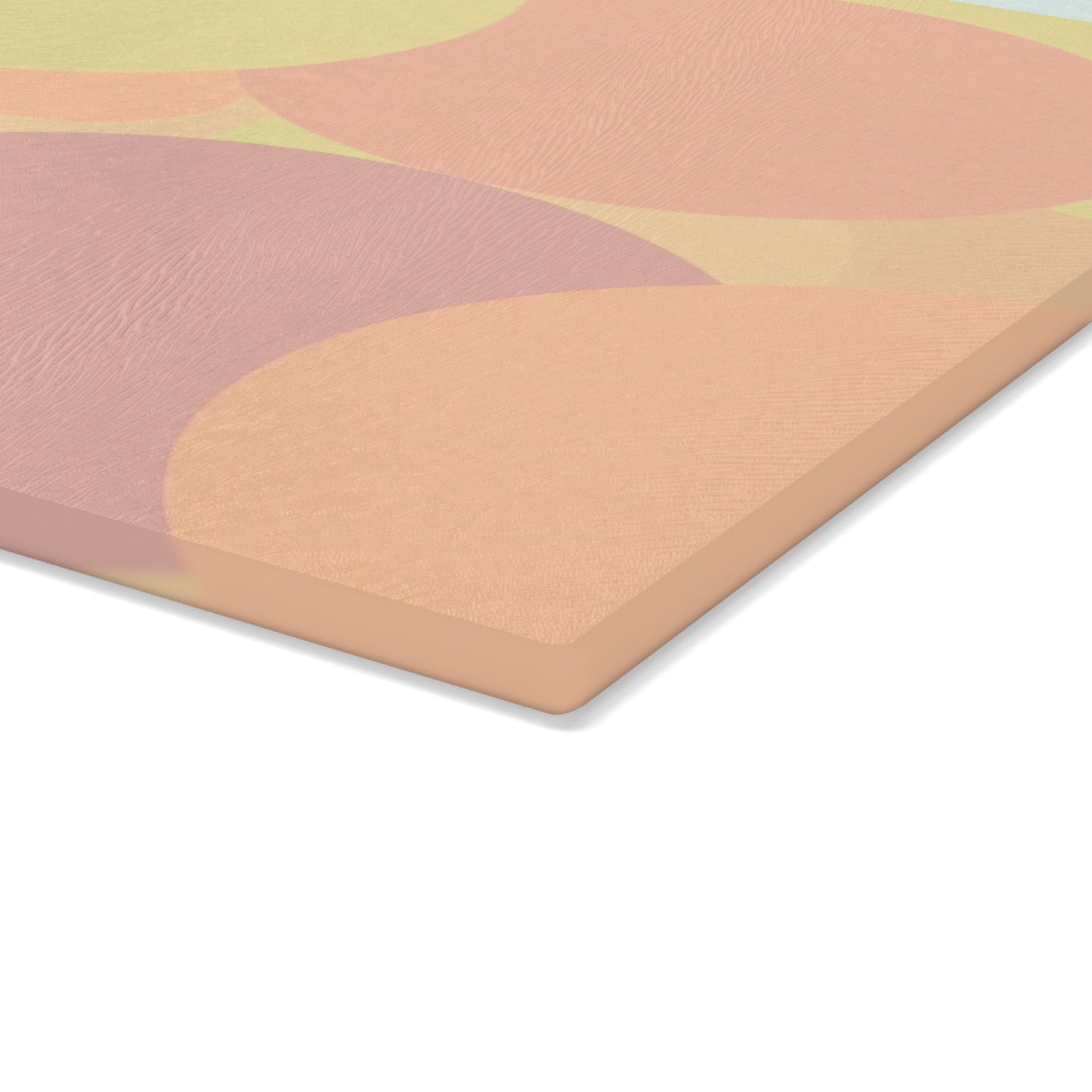 Pastel Hot Peach Patches 11" x 15" Glass Cutting Board