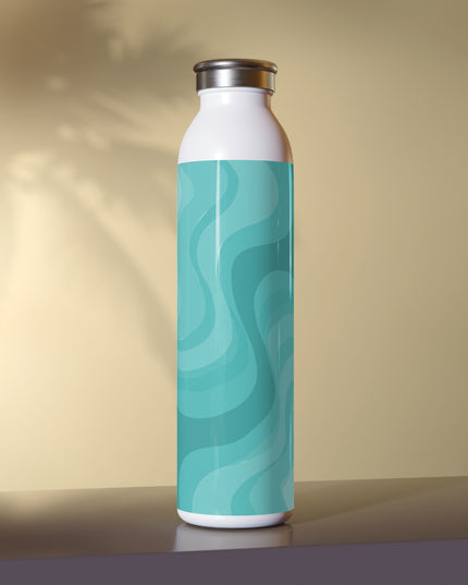 Tif Green Wavey Slim Water Bottle, 20 oz White