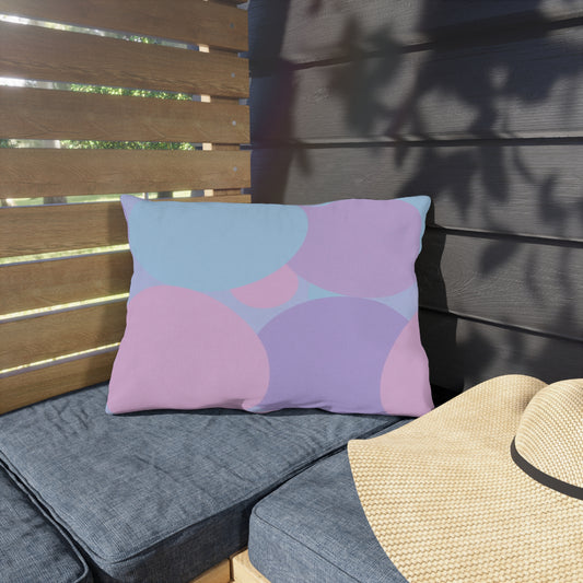 Pastel Purple and Mauve Patches 20" x 14" Outdoor Pillow