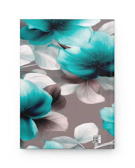 Tif Green Gray Floral Bunch Hardcover Journal Matte with 150 lined pages, 5.75" x 8"
