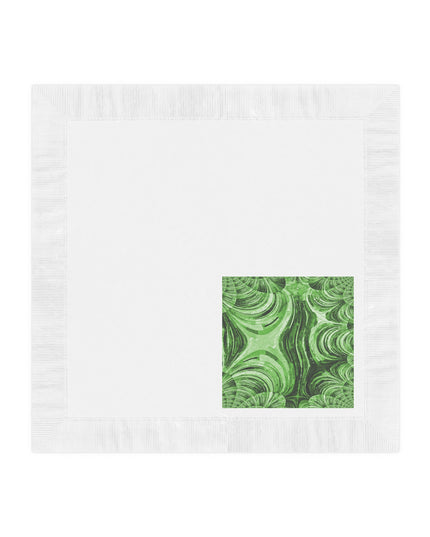 Uzi Spiral Mint Pastel White Coined Napkins, 6.5" x 6.5"