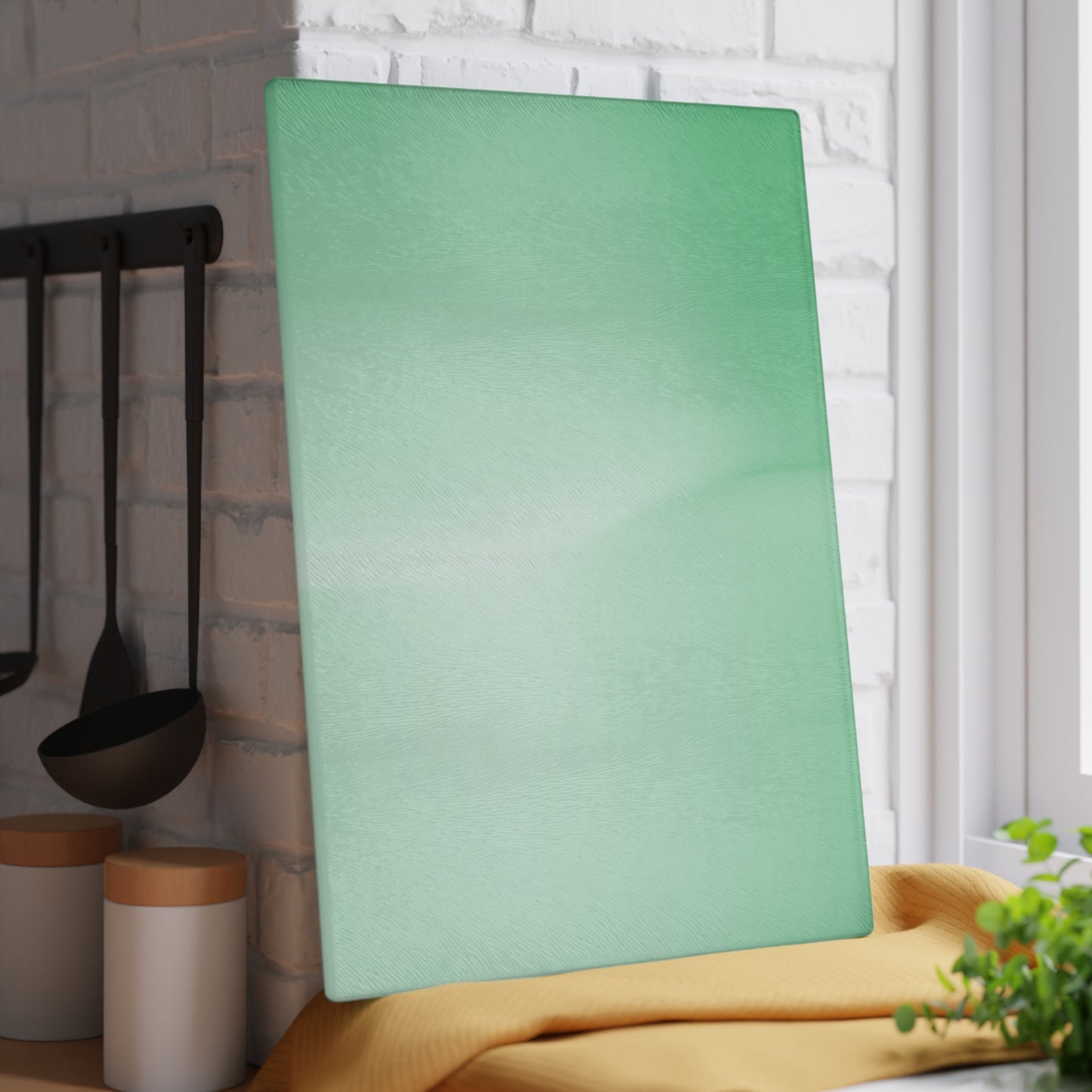 Mint Fade 11" x 15" Glass Cutting Board