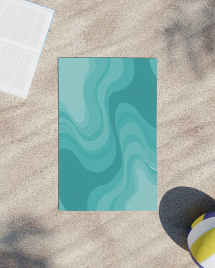 Tif Green Wavey Beach Towel, 18" x 27"