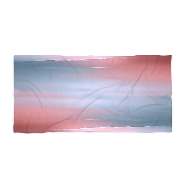 Gray Sea Pink Fog Beach Towel, 30" x 60"