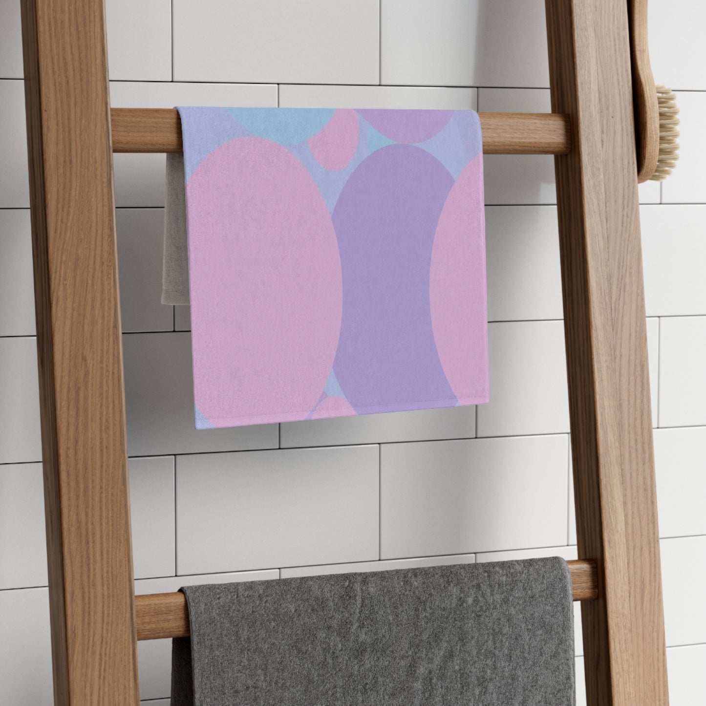 Pastel Purple and Mauve Patches Rally Towel, 11" x 18"