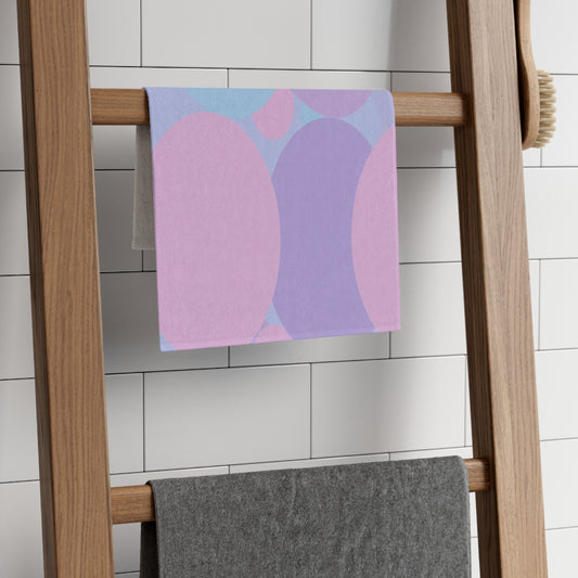 Pastel Purple and Mauve Patches Rally Towel, 11" x 18"