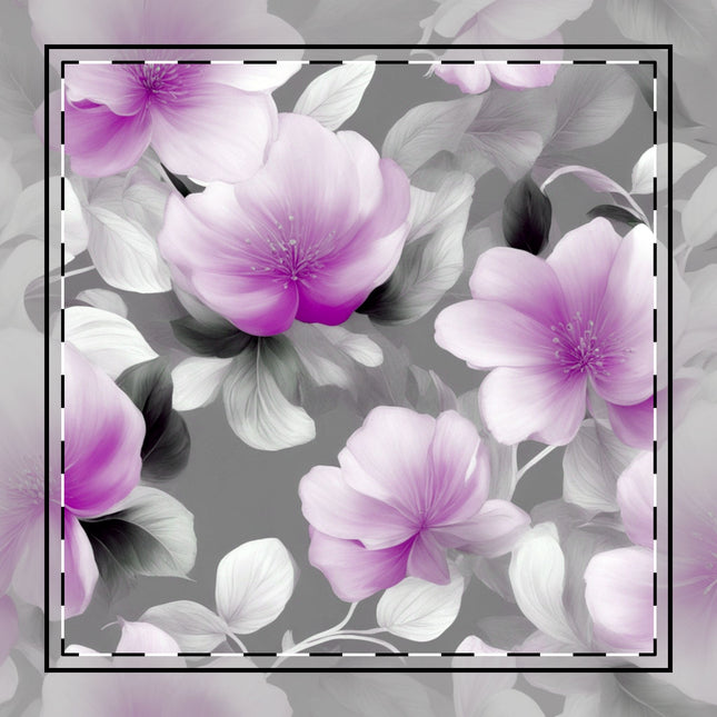 Purple Blossom Floral Bunch Cotton Twill Napkin, 10" x 10"