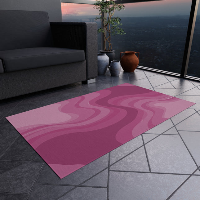 Pinky Mauve Wavey 36" x 60" Outdoor Rug