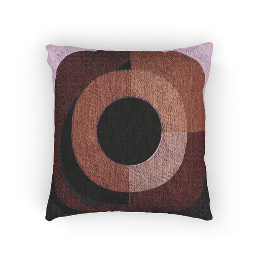 Red Eyepiece Woven Pillow, 17" x 18"