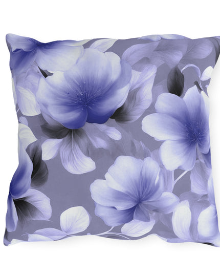 Indigo Blossom Floral Bunch 18" x 18" Outdoor Pillow