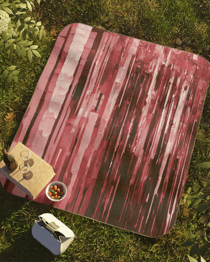 Striped Ruby 61" × 51" Picnic Blanket