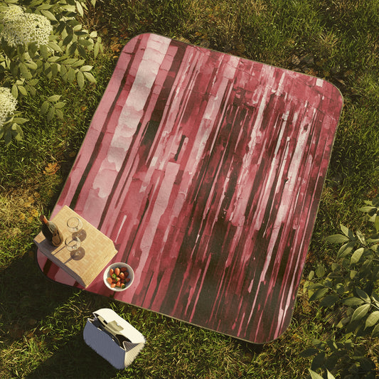 Striped Ruby 61" × 51" Picnic Blanket