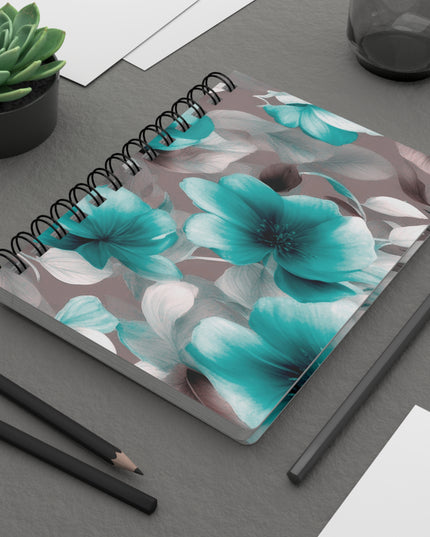 Tif Green Gray Floral Bunch Bound Journal, 5" x 7" 150 pages