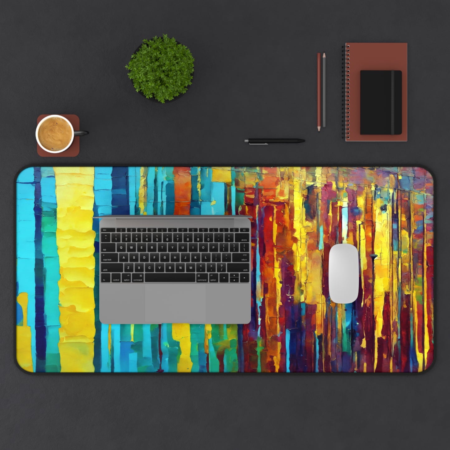 Striped Alpha 16" x 32" Desk Mat