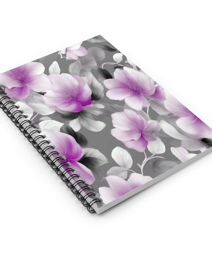 Purple Blossom Floral Bunch Spiral Notebook - Ruled Line, 6" x 8", 118 pages