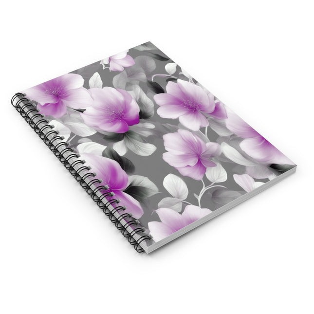 Purple Blossom Floral Bunch Spiral Notebook - Ruled Line, 6" x 8", 118 pages