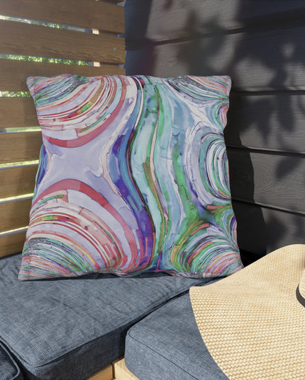 Uzi Spiral Pastels 20" x 20" Outdoor Pillow