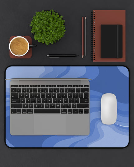 Deep Blue Wavey 12" x 18" Desk Mat