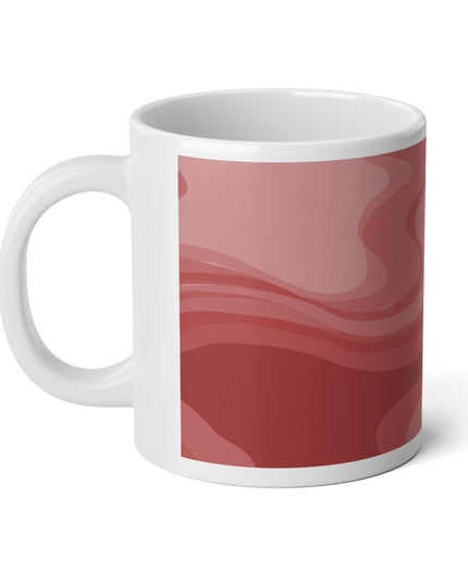 Power Red Wavey 20 oz White Glossy Jumbo Mug