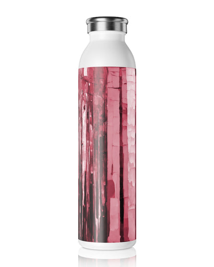Striped Ruby Slim Water Bottle, 20 oz White