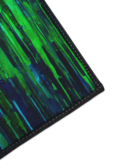Striped Blue Green 18" x 24" Heavy Duty Floor Mat