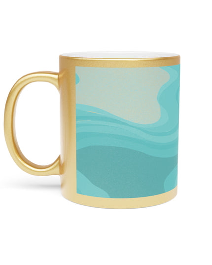 Tif Green Wavey 11 oz Metallic Mug (Silver\Gold)
