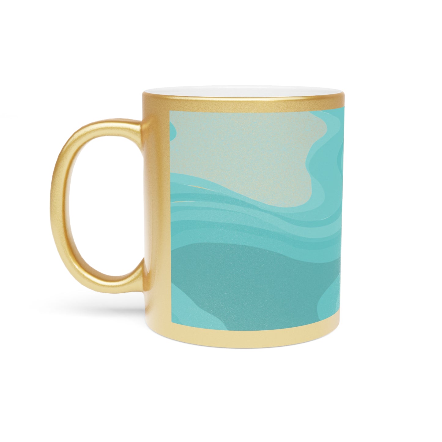 Tif Green Wavey 11 oz Metallic Mug (Silver\Gold)
