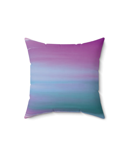 Dark Blue Green Sea Purple Fog 14" x 14" Faux Suede Square Pillow