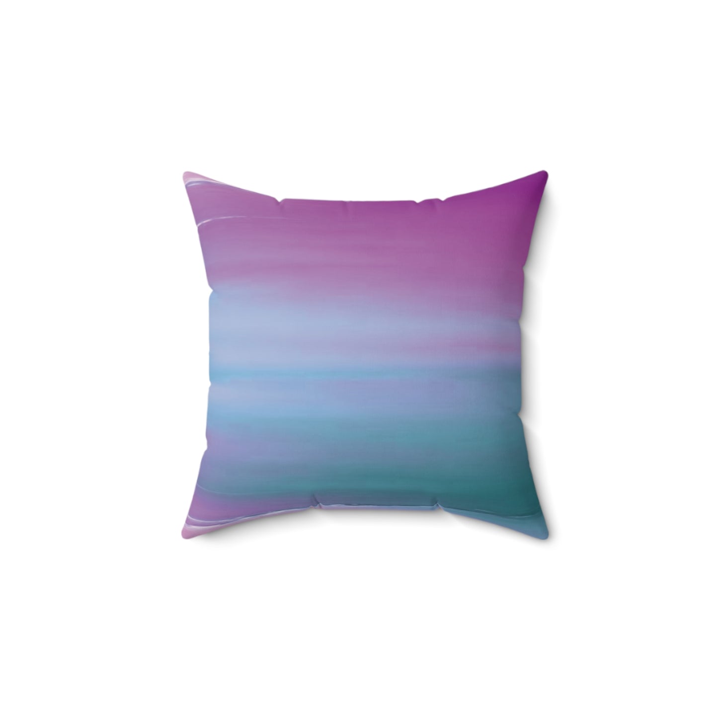 Dark Blue Green Sea Purple Fog 14" x 14" Faux Suede Square Pillow