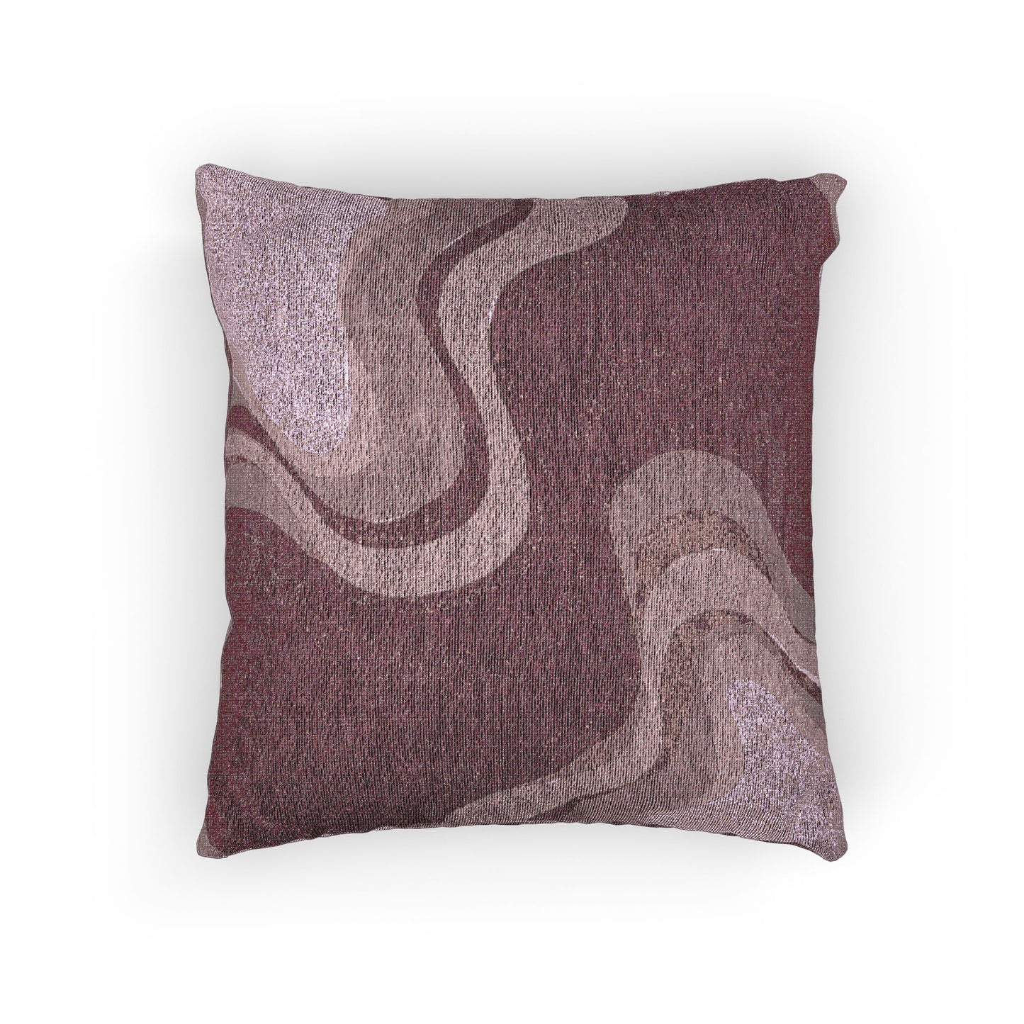 Pinky Mauve Wavey Woven Pillow, 17" x 18"