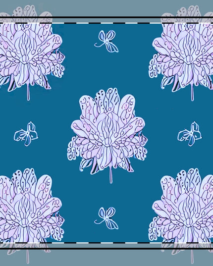 Lavender Floral Butterflies Poly Twill Napkin, 10" x 10"