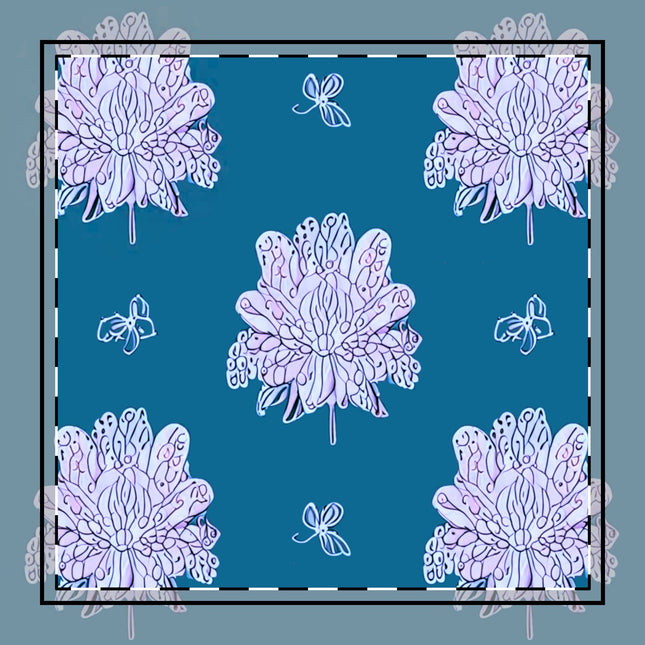 Lavender Floral Butterflies Poly Twill Napkin, 10" x 10"